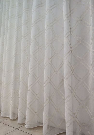 Tenda a Metro in Bouclè Effetto Lino Beige