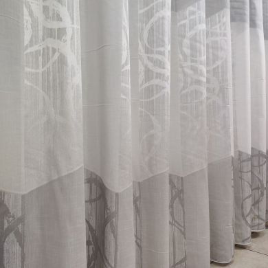 Tenda a Metro in Bouclè Effetto Lino Grigio h310