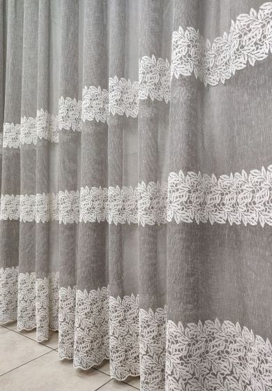 tenda a metro in bouclè effetto lino alta320cm 3 Tenda a Metro in Bouclè Effetto Lino Grigio