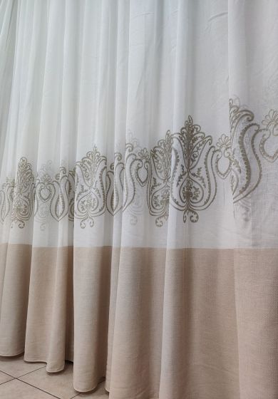 Tenda a Metro in Bouclè Effetto Lino Tortora