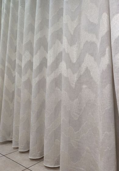 Tenda a Metro in Bouclè Effetto Lino Beige