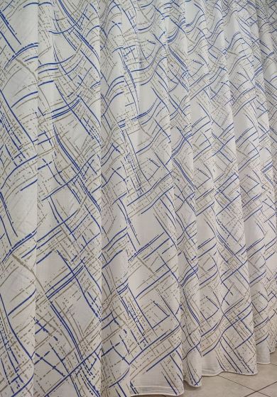 Tenda a Metro in Bouclè Effetto Lino BLU