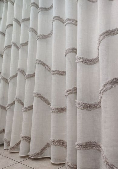 Tenda a Metro in Bouclè Effetto Lino Tortora