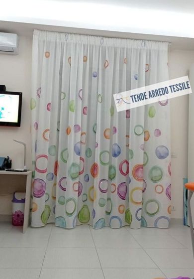 tenda a metro in devorè tortora 9 Tenda a Metro in Bouclè Effetto Lino con Base Piombata Altezza 3 Metri Cerchi