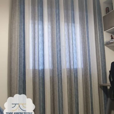 Tenda a Metro in Bouclè Effetto Lino blu