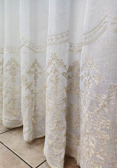 tenda a metro in bouclè effetto lino blu 12 Tenda a Metro in Bouclè Effetto Lino