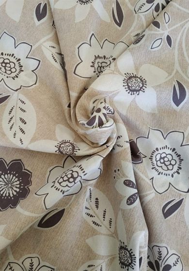 Tappezzeria in Cotone Stampato 280 cm x 280 cm Fiore Grigio