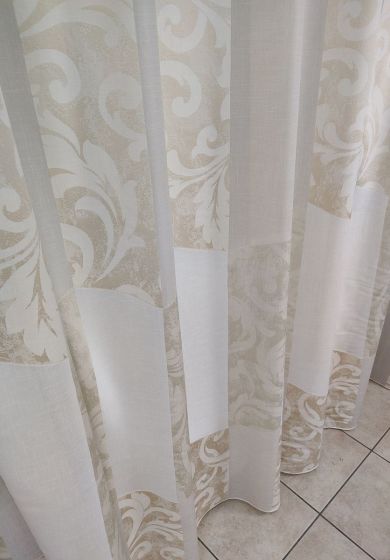 Tenda a Metro in Bouclè Effetto Lino Beige