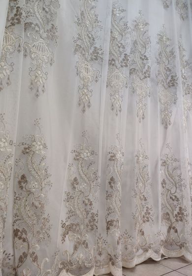 Tenda a Metro in Tulle con Base Orlata Altezza 3 Metri Tortora