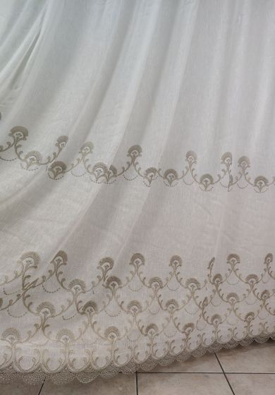 Tenda a Metro in Bouclè Effetto Lino Tortora