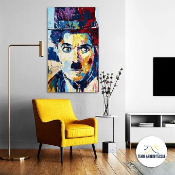 Living room with Poster Mockup Charlie Chaplin risultato ca5b363f