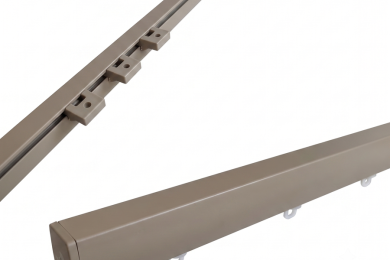 binario per tenda in alluminio sistema a onda a soffitto tortora 1 Binario per Tenda in Alluminio Sistema a Onda a Soffitto Tortora