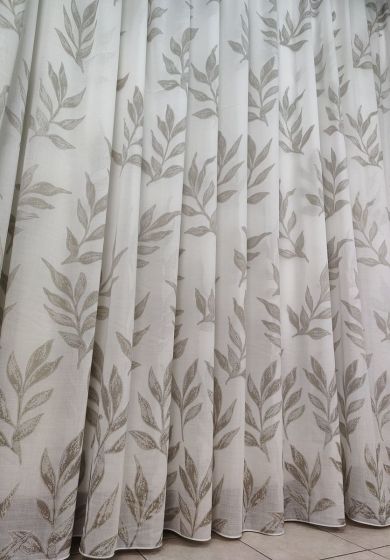 Tenda a Metro in Bouclè Effetto Lino Tortora Altezza 3,25