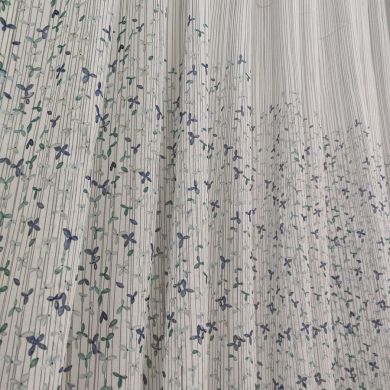 Tenda a Metro effetto lino Fiorellini Azzurro