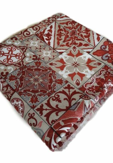 tappezzeria in cotone stampato 280 cm x 280 cm maiolica 10 Tappezzeria in Cotone Stampato 280 cm x 280 cm Maiolica Rossa