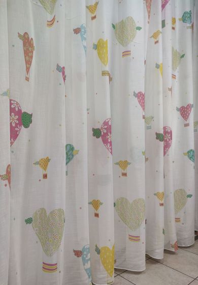 tenda a metro in devorè 3 Tenda a Metro in Bouclè Effetto Lino cuore H315 cm