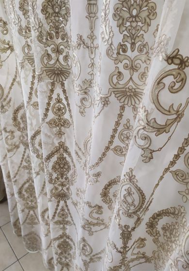 Tenda a Metro in Tulle con Base Orlata Altezza 3 Metri Tortora