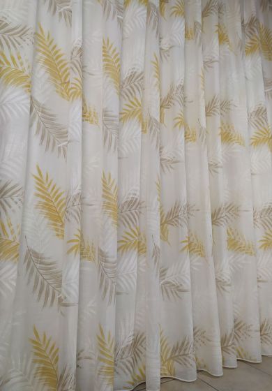 Tenda a Metro in Bouclè Effetto Lino Bianca Gialla