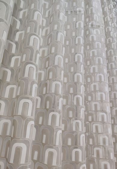 tenda a metro in bouclè effetto lino naturale 11 Tenda a Metro in Devorè Altezza 3 Metri Tortora