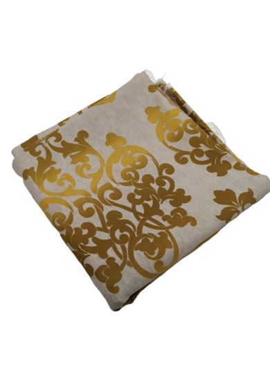 Tappezzeria in Cotone Stampato 280 cm x 280 cm Damascato Giallo Oro
