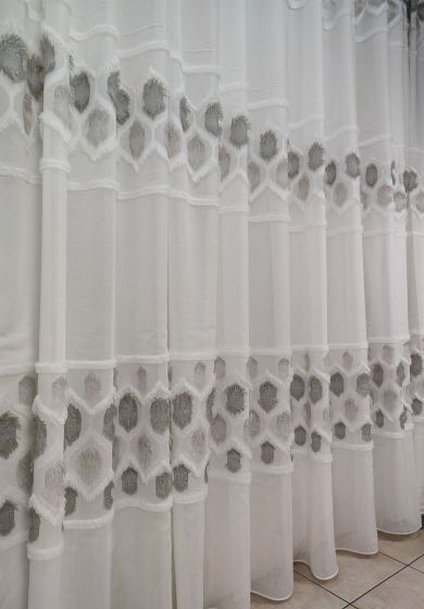 tenda a metro in bouclè unito beige 5 Tenda a Metro in Bouclè Effetto Lino Grigio