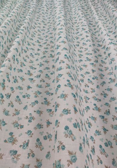 Tenda a Metro in Bouclè Effetto Lino Azzurro