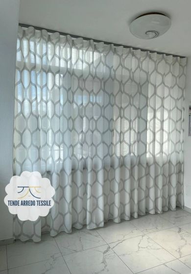 Tenda a Metro effetto lino Grigio
