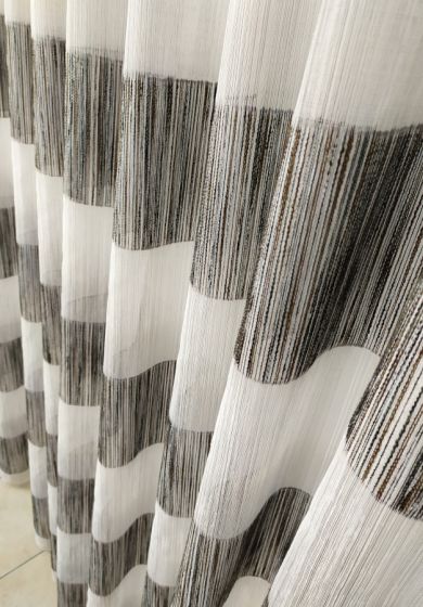 tenda a metro in bouclè effetto lino con base piombata altezza 3 metri 7 Tenda a Metro Bouclè Effetto Lino con Base Piombata Fasce Orizzontali Altezza 3 Metri 2 Varianti di Colore