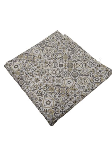 Tappezzeria in Cotone Stampato 280 cm x 280 cm Maiolica Piccola Panna