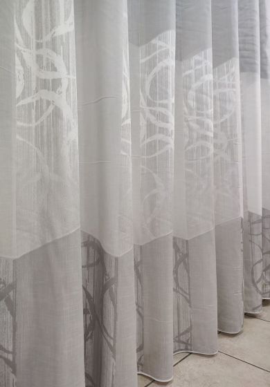 tenda a metro in bouclè effetto lino blu 3 Tenda a Metro in Bouclè Effetto Lino Grigio h310