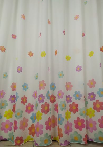 Tenda a Metro in Bouclè Effetto Lino Fiori